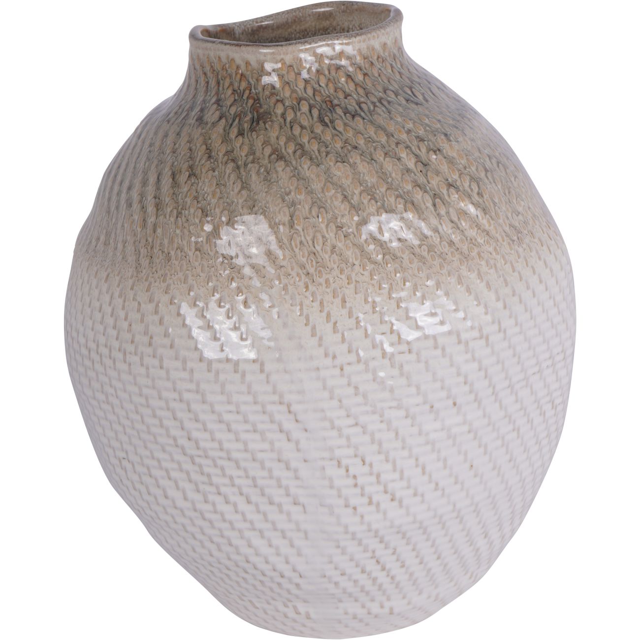 Ceramic Woven Ombre Vase | Large